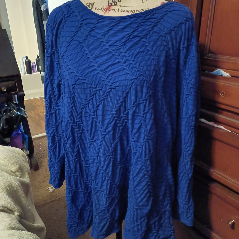 Chico's Royal Blue Textured Blouse